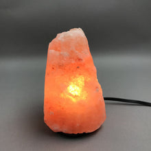 Load image into Gallery viewer, Natural Himalayan Pink Salt Lamp w/ Wooden Base &amp; Dimmer (7")
