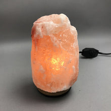 Load image into Gallery viewer, Natural Himalayan Pink Salt Lamp w/ Wooden Base &amp; Dimmer (7")
