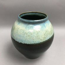 Load image into Gallery viewer, Stoneware Blue, Green Black Pottery Vase (7")
