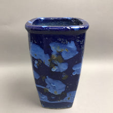 Load image into Gallery viewer, Glazed Deep Blue Pottery Vase with Mottled Texture (9x6)
