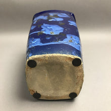 Load image into Gallery viewer, Glazed Deep Blue Pottery Vase with Mottled Texture (9x6)
