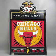 Load image into Gallery viewer, Vintage Miller Genuine Draft Chicago Bull Metal Sign (32x22)(As Is)
