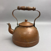 Load image into Gallery viewer, Vintage Copper Tea Pot Kettle Tagus R52 Portugal Rustic Farmhouse Kitchen Teapot (5x7)
