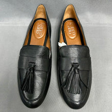 Load image into Gallery viewer, Franco Sarto Brixley Soft Black Leather Tasseled Loafer Shoes NWOB (7.5)

