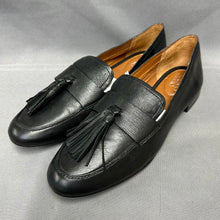 Load image into Gallery viewer, Franco Sarto Brixley Soft Black Leather Tasseled Loafer Shoes NWOB (7.5)
