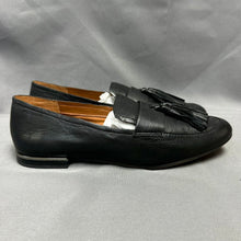 Load image into Gallery viewer, Franco Sarto Brixley Soft Black Leather Tasseled Loafer Shoes NWOB (7.5)
