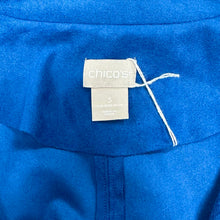 Load image into Gallery viewer, Chicos Blue Faux Suede Moto Jacket (16/18)

