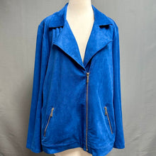 Load image into Gallery viewer, Chicos Blue Faux Suede Moto Jacket (16/18)
