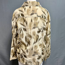 Load image into Gallery viewer, Chicos Neutral Tone Abstract Print Silk Jacket (16/18)
