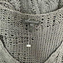 Load image into Gallery viewer, Eileen Fisher Charcoal Open Knit Short Sleeve Sweater Tunic (L)
