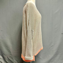 Load image into Gallery viewer, Eileen Fisher Tan Peach Trim Open Knit Sweater Tunic (XL)
