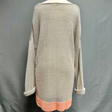 Load image into Gallery viewer, Eileen Fisher Tan Peach Trim Open Knit Sweater Tunic (XL)
