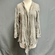 Load image into Gallery viewer, Eileen Fisher Taupe Lightweight Crinkle Knit Open Front Cardigan (XL)
