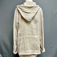 Load image into Gallery viewer, Eileen Fisher Tan Linen Hooded Open Front Long Sleeve Top (XL)

