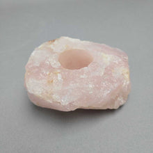Load image into Gallery viewer, Natural Rough Rose Quartz Tea Light Votive / Candle Holder (2.5x4x5)
