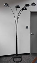 Load image into Gallery viewer, Black 5-Light Arc Adjustable Metal Floor Lamp (82")

