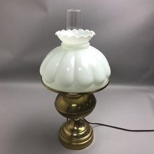 Load image into Gallery viewer, Antique Lamp with White Melon Shade &amp; Glass Chimney (22")
