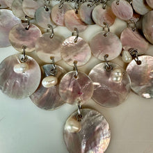 Load image into Gallery viewer, Mother of Pearl Freshwater Pearl Silvertone Fringe Necklace (18")
