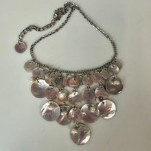 Load image into Gallery viewer, Mother of Pearl Freshwater Pearl Silvertone Fringe Necklace (18")
