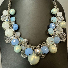 Load image into Gallery viewer, Erika Lyons Shades of Blue Faceted Glass Bead Faux Pearl Necklace (20")
