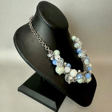 Load image into Gallery viewer, Erika Lyons Shades of Blue Faceted Glass Bead Faux Pearl Necklace (20")
