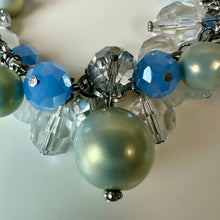Load image into Gallery viewer, Erika Lyons Shades of Blue Faceted Glass Bead Faux Pearl Necklace (20")
