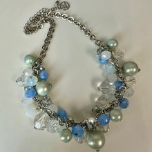 Load image into Gallery viewer, Erika Lyons Shades of Blue Faceted Glass Bead Faux Pearl Necklace (20")
