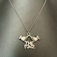 Load image into Gallery viewer, Vintage Pewter Happy Days The Fonz Pendant on 18" Chain
