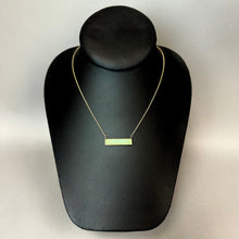Load image into Gallery viewer, LA Faux Jade Bar Goldtone Necklace (20")
