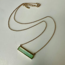 Load image into Gallery viewer, LA Faux Jade Bar Goldtone Necklace (20")
