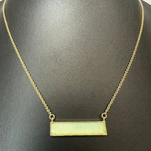 Load image into Gallery viewer, LA Faux Jade Bar Goldtone Necklace (20")
