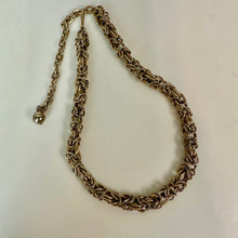 Load image into Gallery viewer, Vintage Goldtone Byzantine Chain Choker Necklace (17")
