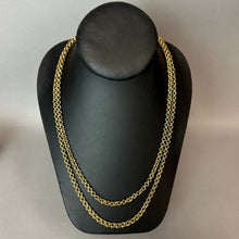 Load image into Gallery viewer, Vintage Crown Trifari Goldtone Double Rolo Link Chain Necklace (54")
