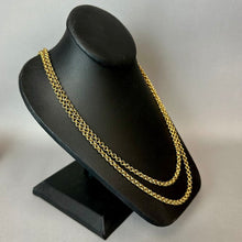 Load image into Gallery viewer, Vintage Crown Trifari Goldtone Double Rolo Link Chain Necklace (54")
