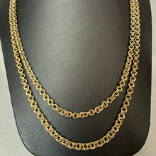 Load image into Gallery viewer, Vintage Crown Trifari Goldtone Double Rolo Link Chain Necklace (54")
