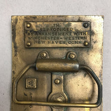 Load image into Gallery viewer, Vintage Winchester Repeating Arms Rifle Metal Belt Buckle New Haven Conn. (2.5x4)
