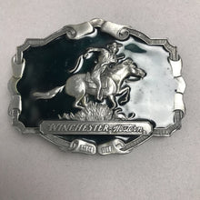 Load image into Gallery viewer, Winchester Western Belt Buckle Since 1866 Pewter (3x4)

