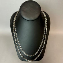 Load image into Gallery viewer, Vintage Monet Silvertone Twisted Paperclip Chain Necklace (54")
