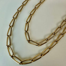 Load image into Gallery viewer, Vintage Monet Goldtone Twisted Paperclip Chain Necklace (48")

