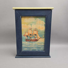 Load image into Gallery viewer, Painted Ship Scene Wall-Hanging Key Box (13x9.5x2.5)
