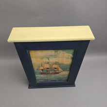 Load image into Gallery viewer, Painted Ship Scene Wall-Hanging Key Box (13x9.5x2.5)
