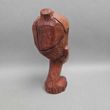 Load image into Gallery viewer, Hand-Carved Caribbean/African Wooden Bust - Folk Art Woman Figurine (9")
