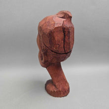 Load image into Gallery viewer, Hand-Carved Caribbean/African Wooden Bust - Folk Art Woman Figurine (9")
