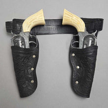 Load image into Gallery viewer, Vintage Pony Boy Cap Gun Toy Set w/ Dual Holster Belt (35")
