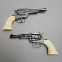 Load image into Gallery viewer, Vintage Pony Boy Cap Gun Toy Set w/ Dual Holster Belt (35")
