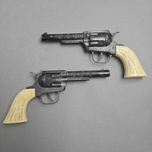 Load image into Gallery viewer, Vintage Pony Boy Cap Gun Toy Set w/ Dual Holster Belt (35")
