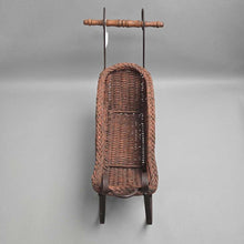 Load image into Gallery viewer, Vintage Wicker Doll Sled w/ Metal Runners (16x20x9.5)

