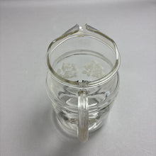 Load image into Gallery viewer, Vintage MCM Clear Glass Water Pitcher White Dogwood Flowers with Ice Lip (9")
