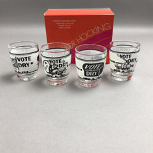 Load image into Gallery viewer, Vintage Anchor Hocking Set of 4 Prohibition Jigger Glasses w/Box 2.5 OZ
