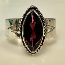 Load image into Gallery viewer, Sterling Garnet Ring sz 8
